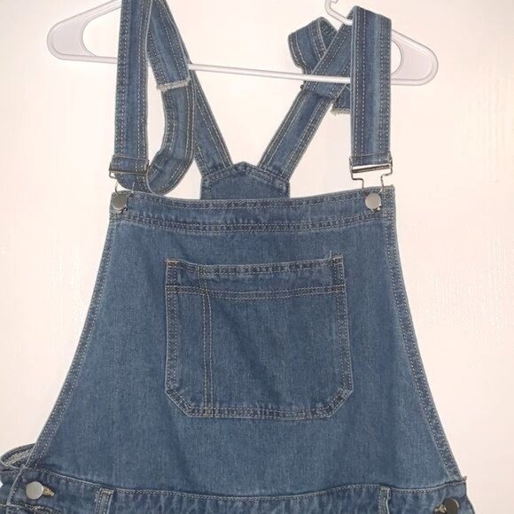 Womens Denim Overalls XL Blue Jean Adjustable Straps With Pockets Casual Style - Picture 3 of 10